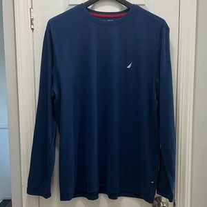 Nautica Sleepwear Long Sleeve Navy Shirt NWOT